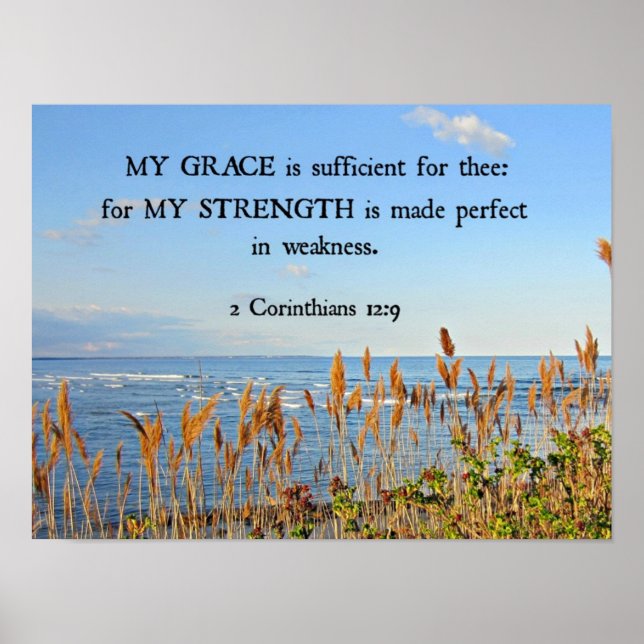 Poster 2 Corinthians 12:9 My Grace is sufficient ... (Devant)