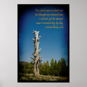 Poster 2 Corinthiens 4:16 Bordure noire