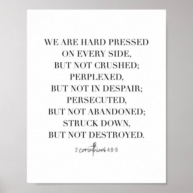 Poster 2 Corinthiens 4:8-9 (Devant)