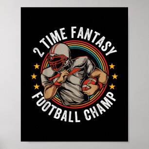 Poster 2 Heure Imaginaire Football Champ Ffl Gagnant Rétr