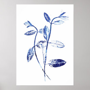 Poster 2 marine bleu miel suckle feuilles arts