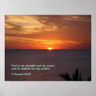 Poster 2 Samuel 22:33 Coucher de soleil