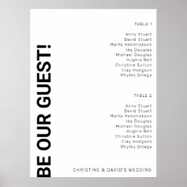 Poster 2 table Simple blanc Mariage