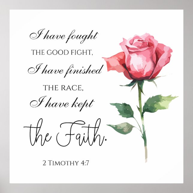 Poster 2 Timothée 4:7 - J'ai combattu le bon combat (Devant)