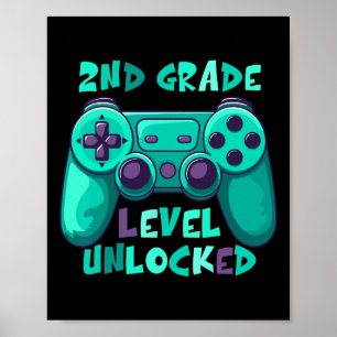 Poster 2e année Garçons Gamer Niveau Ck À l'école Premier