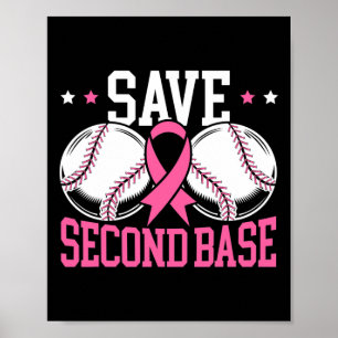Poster 2e joueur de base-ball Sensibilisation au cancer d