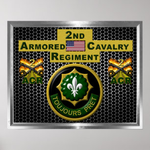 Poster 2e Régiment de cavalerie blindée "toujours prêt"