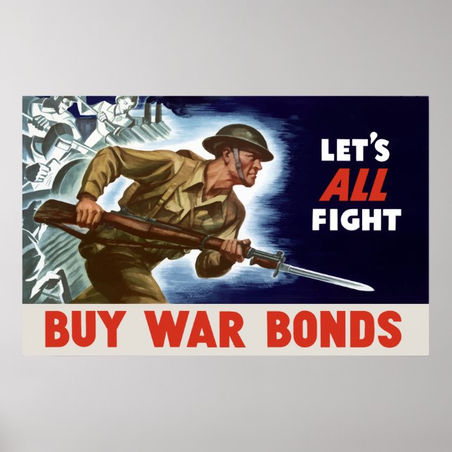 Poster 2ÈME GUERRE MONDIALE — Acheter des obligations de  (Devant)