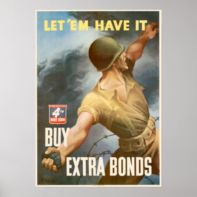 Poster 2ÈME GUERRE MONDIALE Acheter des obligations de gu (Devant)