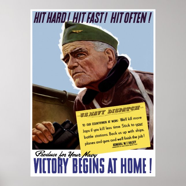 Poster 2ème guerre mondiale Bull Halsey (Devant)