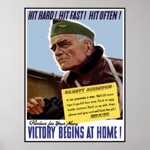 Poster 2ème guerre mondiale Bull Halsey — Bordure