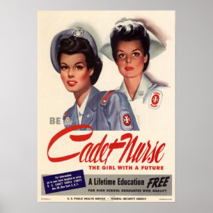 Poster 2ÈME GUERRE MONDIALE Être Un Infirmier Cadet