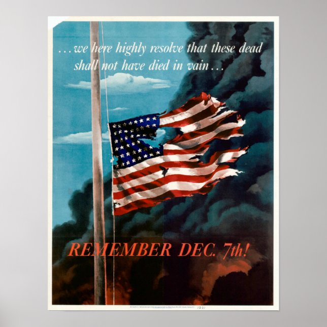 Poster 2ÈME GUERRE MONDIALE se souviennent du 7 décembre  (Devant)