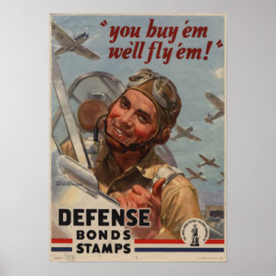 Poster 2ÈME GUERRE MONDIALE Vous Achetez Em...Nous volero