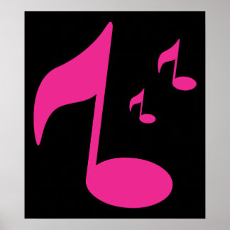 POSTER 3046450NOTES DE MUSIQUE ROSE FILLE SYMBOLES FUN PA