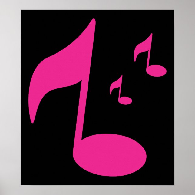POSTER 3046450NOTES DE MUSIQUE ROSE FILLE SYMBOLES FUN PA (Devant)