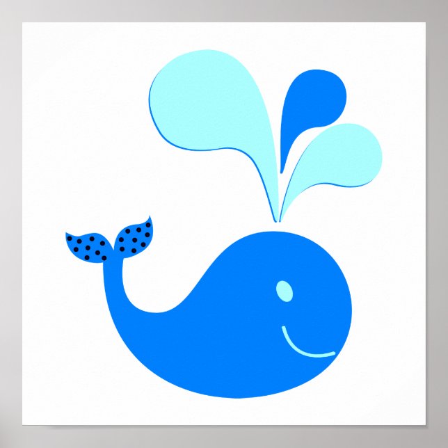 POSTER 307607 GRAPHIQUES DE BALEINE BLEUE DE CARTOON CUTE (Devant)
