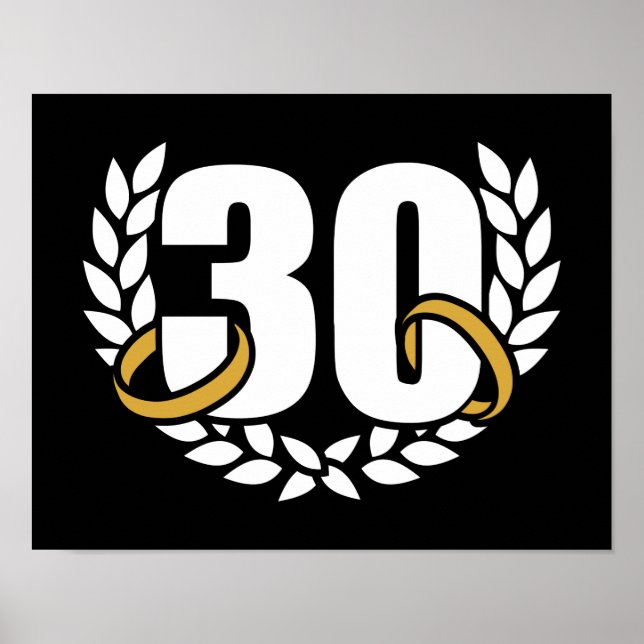 Poster 30 ans 30e anniversaire de mariage couronne (Devant)