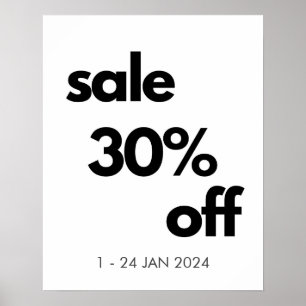 Poster 30% de réduction sur la vente Signe, Boutique pers