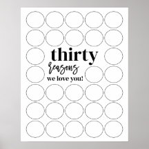 30 Raisons Nous Vous Aimons Anniversaire Remplir