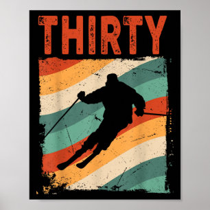 Poster 30e Anniversaire Ski Rétro Ski 30 ans Hommes Femme