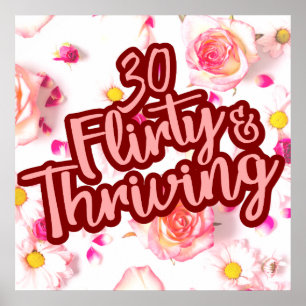 Poster 30e anniversaire Trente Flirty et Fun Fun Rose