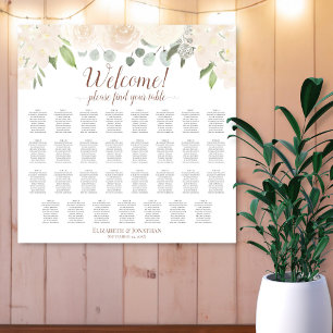 Poster 31 Table Roses Pêche Pâle Mariage Plan de Table