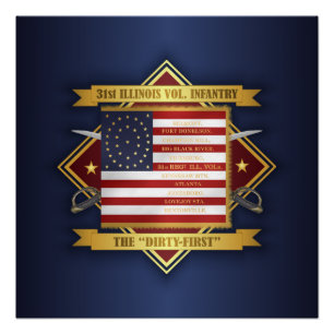 Poster 31e infanterie bénévole de l'Illinois