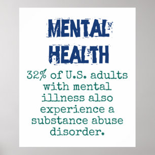 Poster 32 % des adultes atteints de maladie mentale - Men