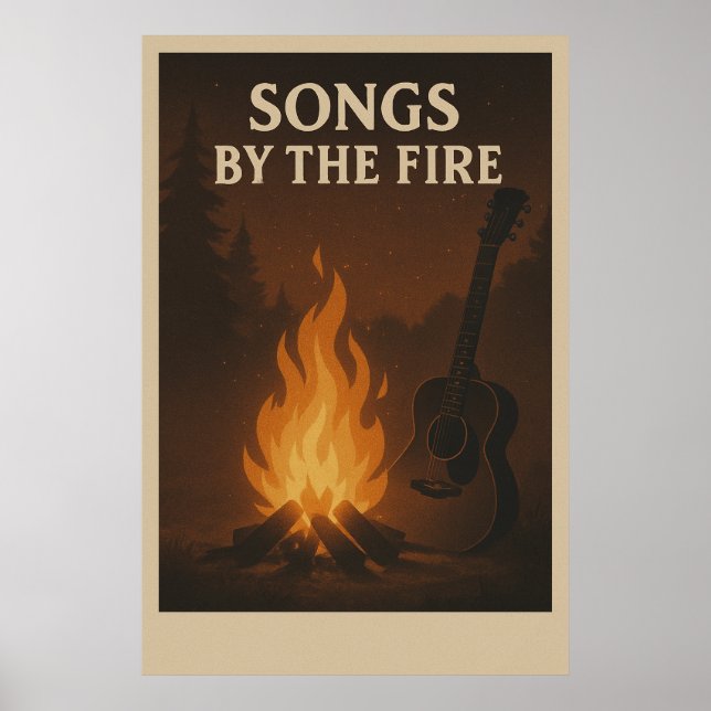 Poster 33, Chansons par le feu, Art Vintage (Devant)