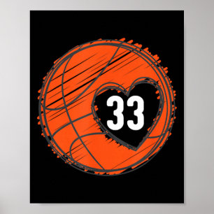 Poster 33 Numéro 33 - Graphique de baseball disant Ball B