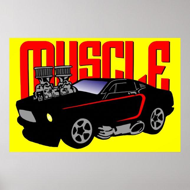 Poster 341 Cartoon Muscle Car (Devant)