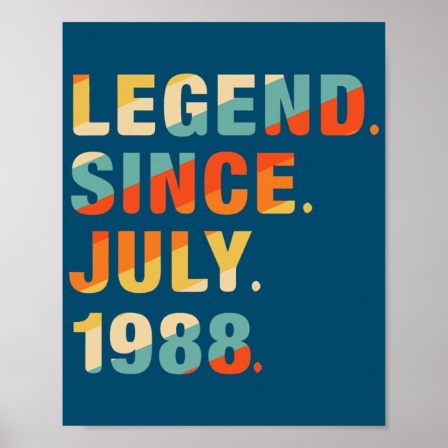 Poster 34e anniversaire Cadeaux 34 ans légende depuis (Devant)