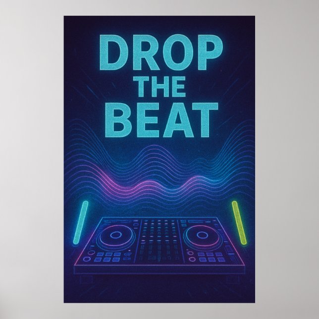 Poster 35, "Drop the Beat", Vintage Kunst (Vorne)