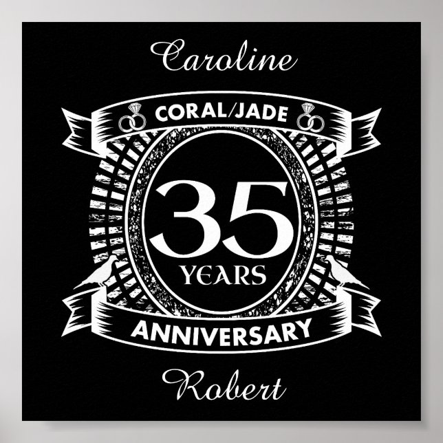 Poster 35e anniversaire du mariage crête de Coral Jade (Devant)