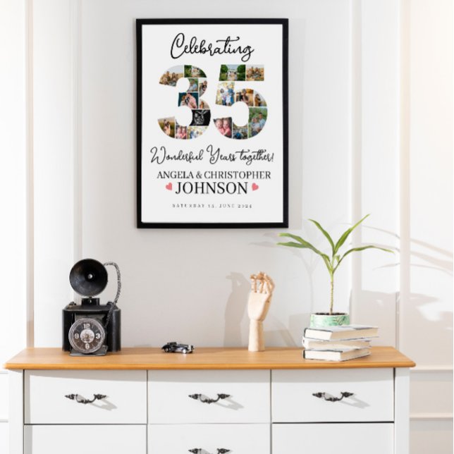 Poster 35ème ans de mariage perle Anniversaire Photo (Créateur téléchargé)