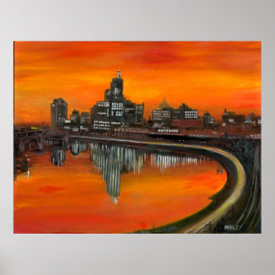 Poster 36" x 28" st paul 1965 Huile sur gesso imprimer MI