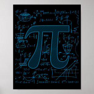 Poster 3.14 Pi Day Math Physics Irrational Number Circumf