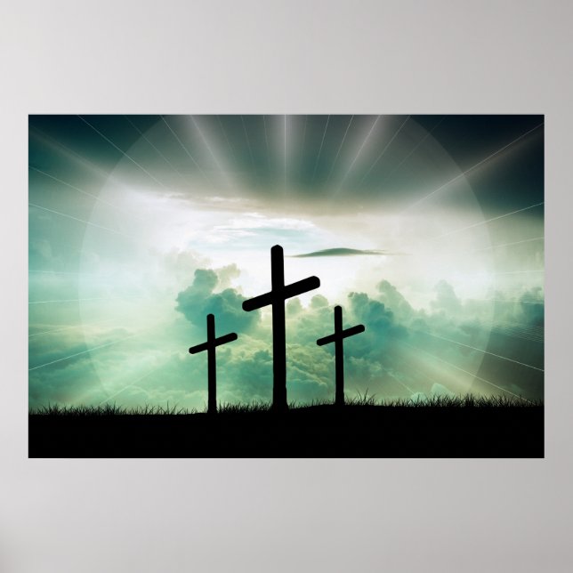 Poster 3 Croix sur une colline Dépend de la Crucifixion (Devant)