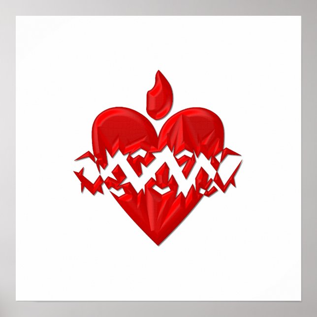 Poster "3-D" Sacré Coeur de Jésus (Devant)