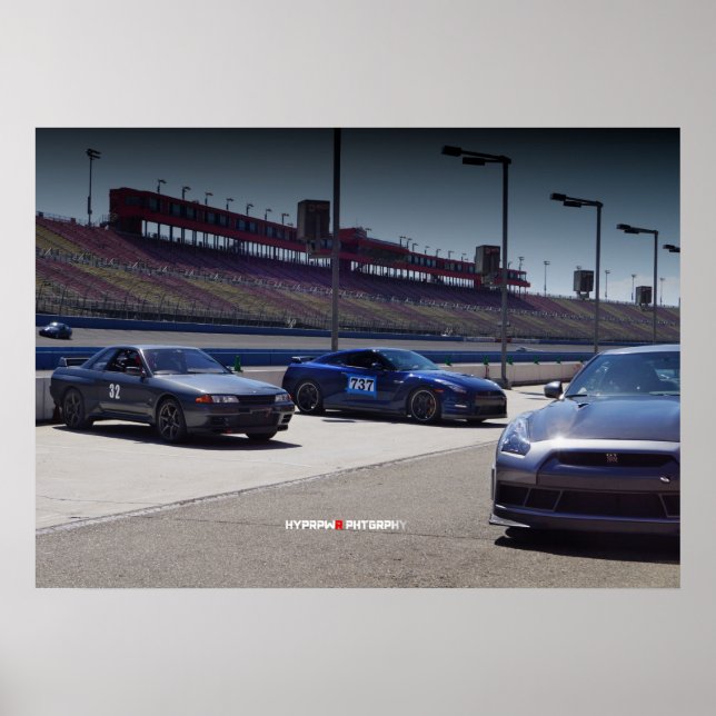 Poster 3 Nissan GT-R R32 Skyline & R35 Autoclub Speedway (Devant)
