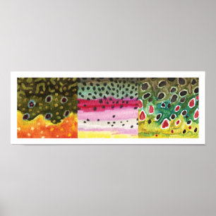 Poster 3 Peau de truite : Broyage, Arc-en-ciel, Brown - P