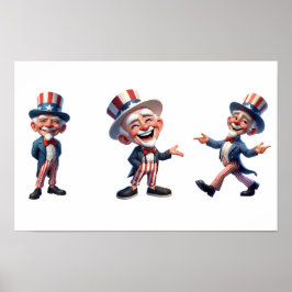 Poster 3 personnes âgées habillées en oncle Sam