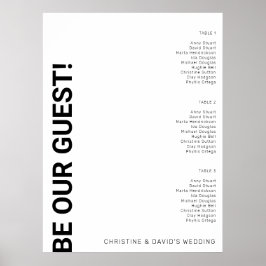 Poster 3 table Simple blanc Mariage