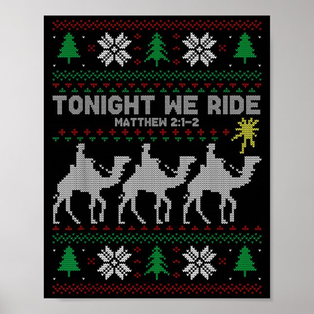 Poster 3 Wise Men Tonight We Ride Christmas  (Devant)