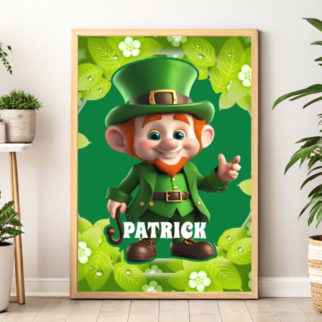 Poster 3D Leprechaun St. Patrick's Day Personnalisé Enfan (Créateur téléchargé)