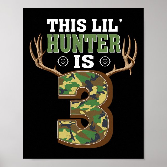 Poster 3e Anniversaire Chasse Cerf 3 Anniversaire Chasseu (Devant)