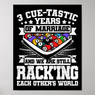 Poster 3e anniversaire Mariage billard de piscine 3 ans m
