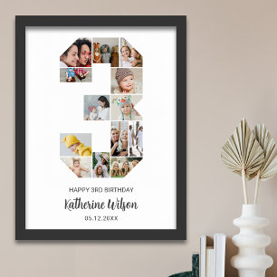 Poster 3e anniversaire Numéro 3 photo Collage photo Photo