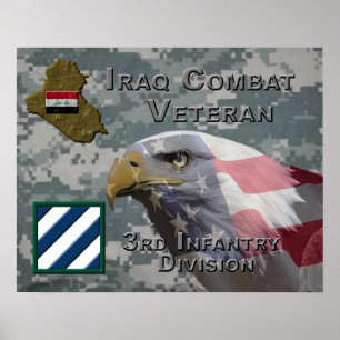 Poster 3e Division d'infanterie Irak Vétérinaire de comba